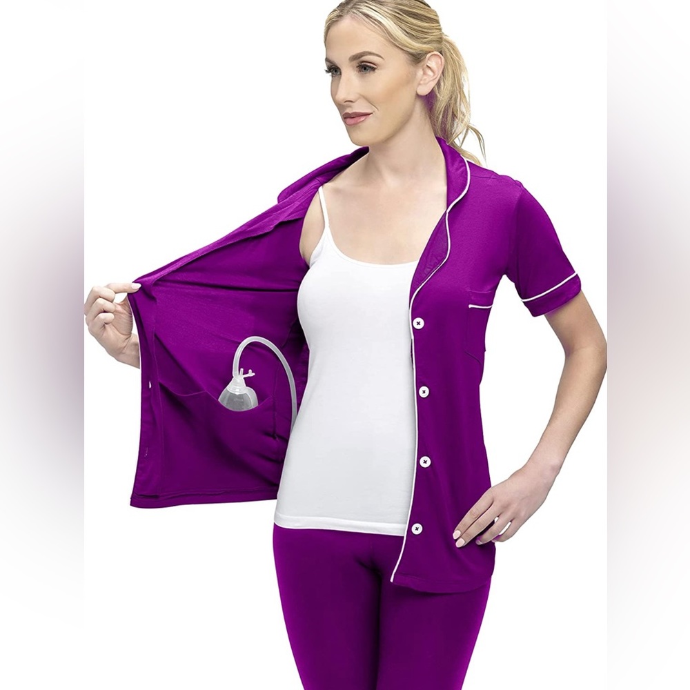 Post Mastectomy Explant Surgery Recovery Shirt with Drain Pockets